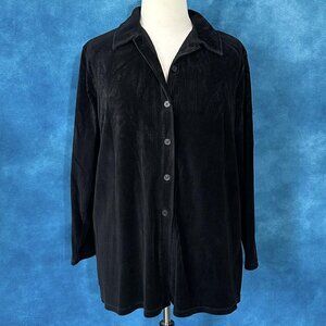 Pacer Black Corduroy Button-Up Jacket, 2X